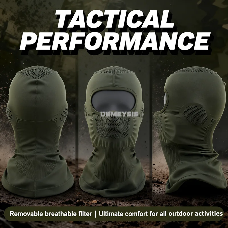 

Tactical Balaclava Breathable Mask with Built-in Steel Mesh Outdoor Full Face Mask Headgear Hunting Paintball Airsoft Gear