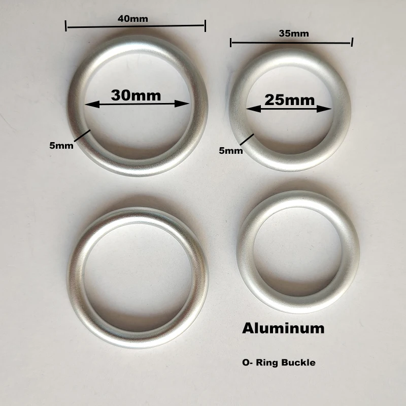 10Pcs Aluminum O Rings Buckle 25mm/30mm Silver Anodizing Metal Round Seamless Circle Loop Clasp for Bag Belt Pet Leash