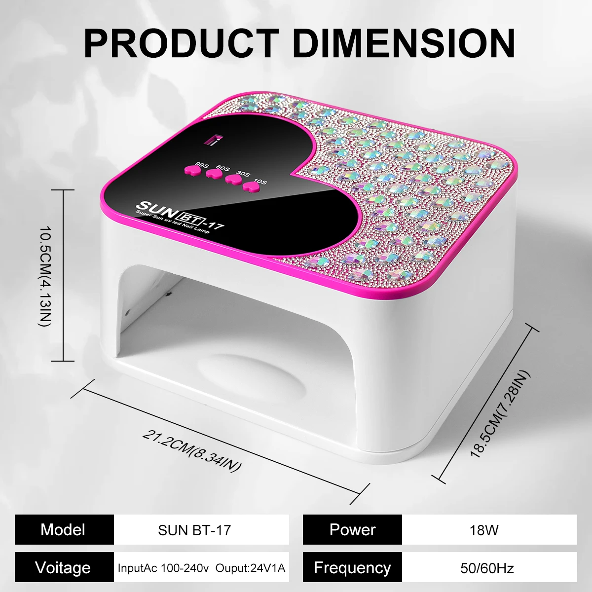 ثلاثية الأبعاد الماس الأشعة فوق البنفسجية LED مسمار مصباح للتجفيف السريع هلام مسمار العلاج بالضوء آلة شكل قلب 45 المصابيح مانيكير صالون أداة المعدات
