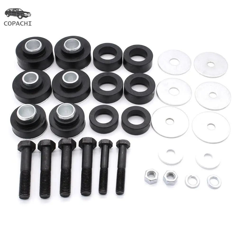 Subframe Body Mount Bushing Water Tanks Kit with Hardware for Chevrolet Camaro 1967-1972 Nova 1968-1972 Sub Frame Bolts Washers