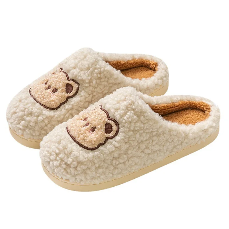 Asgard, zapatillas planas de invierno para mujer, zapatos cortos antideslizantes de algodón de felpa para mantener el calor en interiores, Zapatillas de casa informales suaves a la moda para adultos