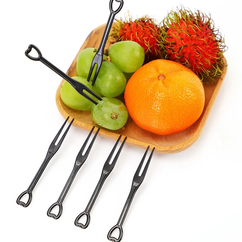 Minitenedor de plástico desechable para fruta, juego de pinchos para fiesta, palitos, palitos, utensilios de cocina para pastel, 150 piezas