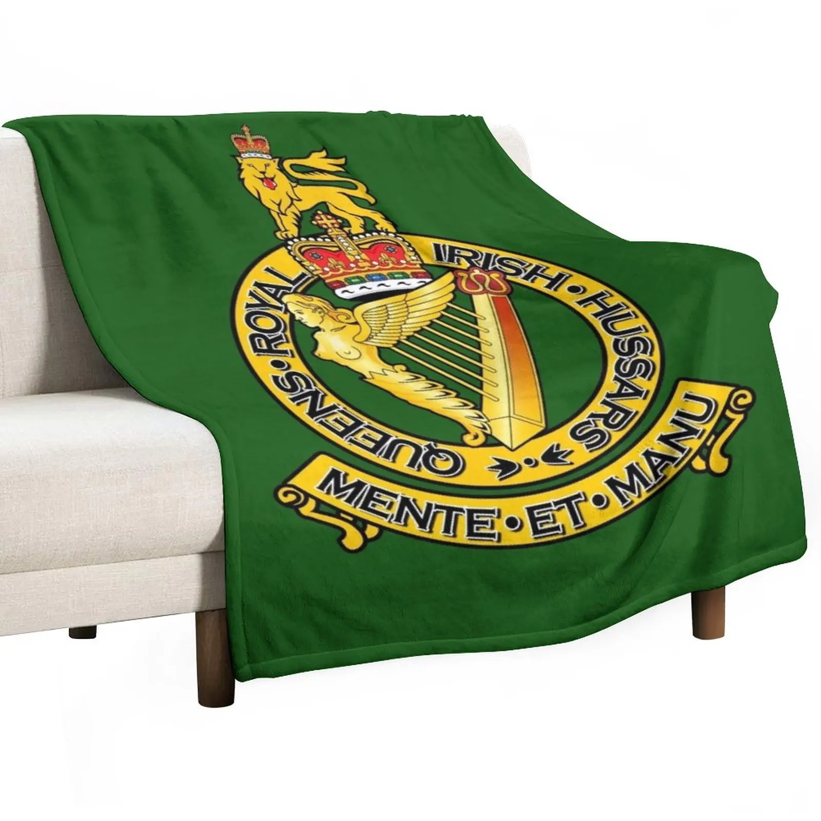 

THE QUEEN'S ROYAL IRISH HUSSARS Throw Blanket Flannel Cute Plaid Luxury St Blankets