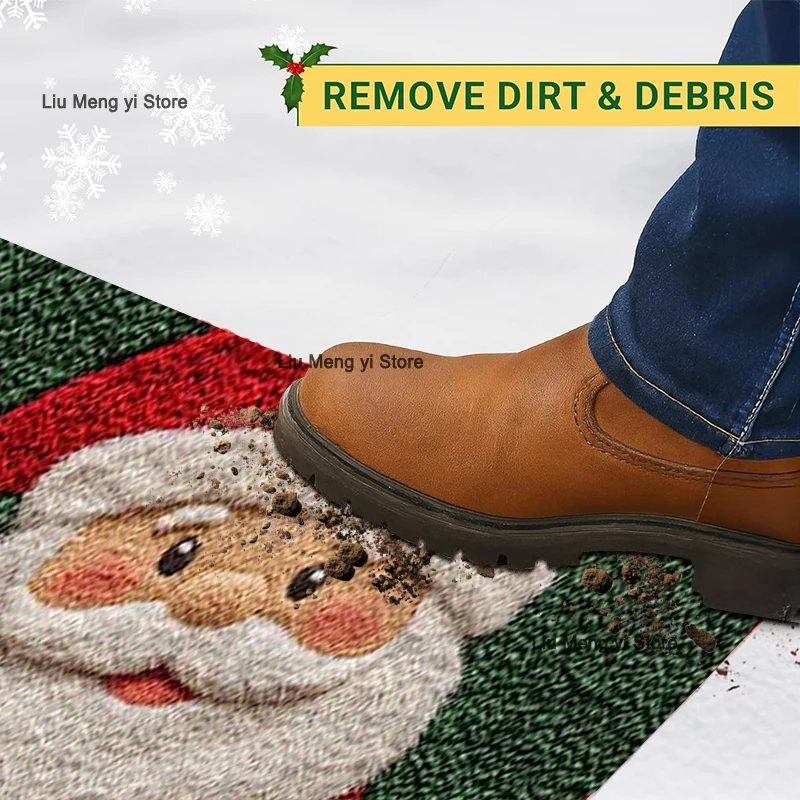 عيد الميلاد سجادة باب الأحمر سانتا كلوز في الهواء الطلق والداخلية الزنجبيل رجل السجاد السنة الجديدة 2026 عيد ميلاد سعيد ديكور المنزل القدم حصيرة