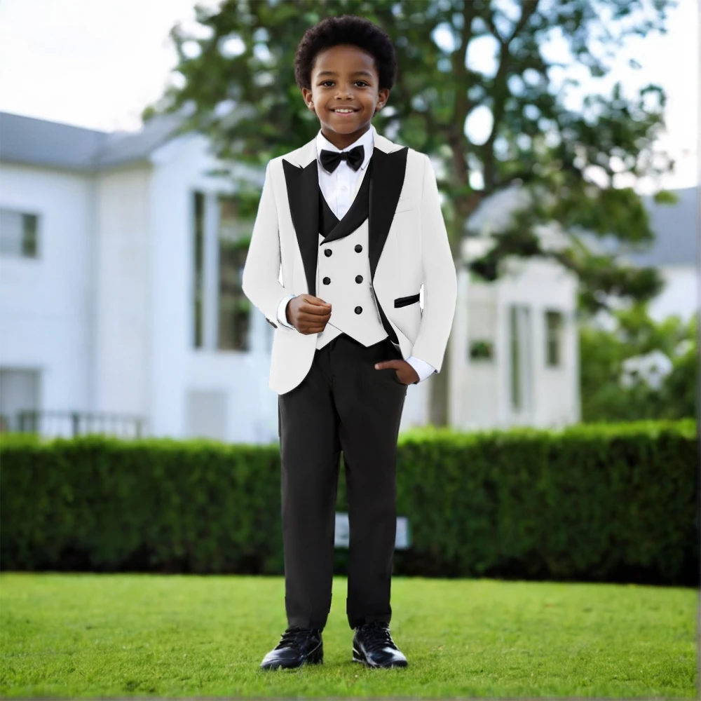 

2026 New Fast Delivery Boys Suits 4 Pieces For Piano Contest Performance Smart Handsome Kids Suit Set Wedding Guest Tuxedo 3-14T
