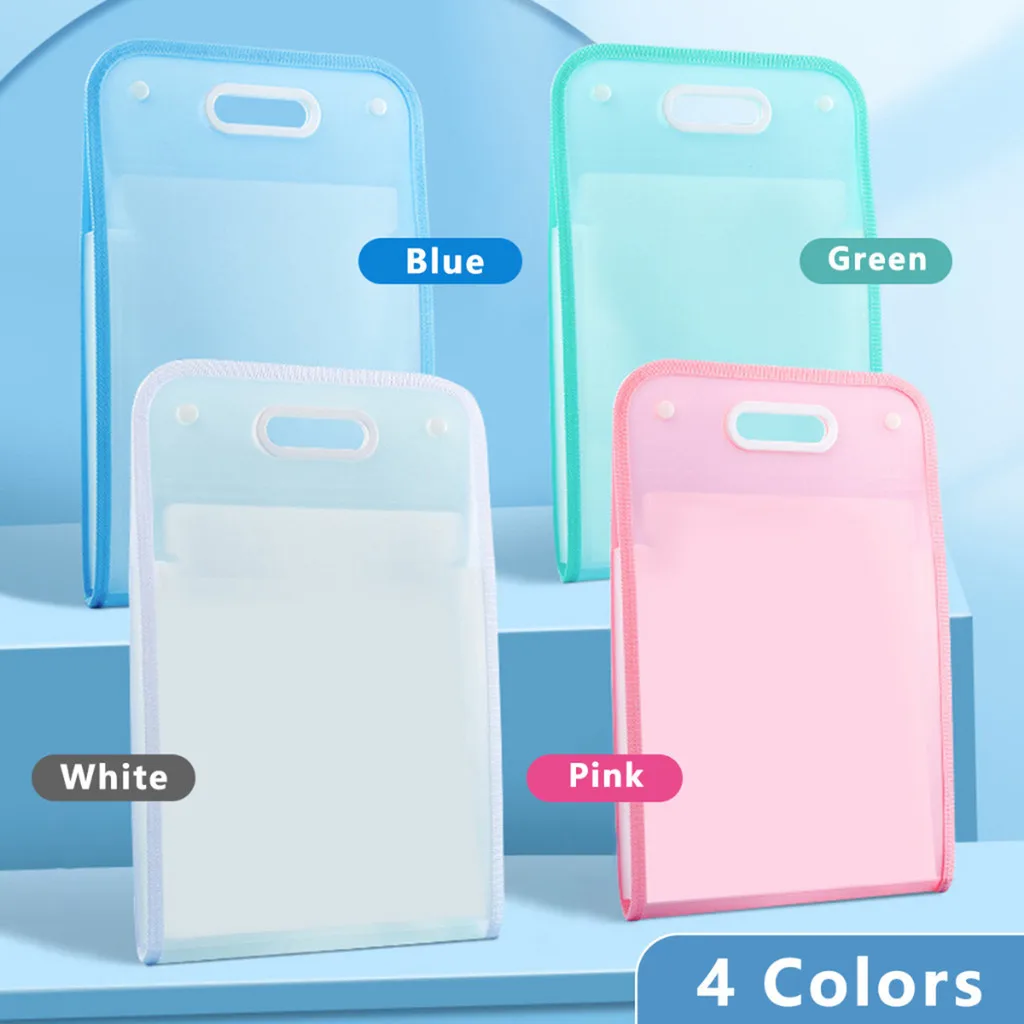 A4 Portable Vertical Thickened 13 Grids Organ PP Translucent Folder Student Data Storage File Bag School Stationery Supplies