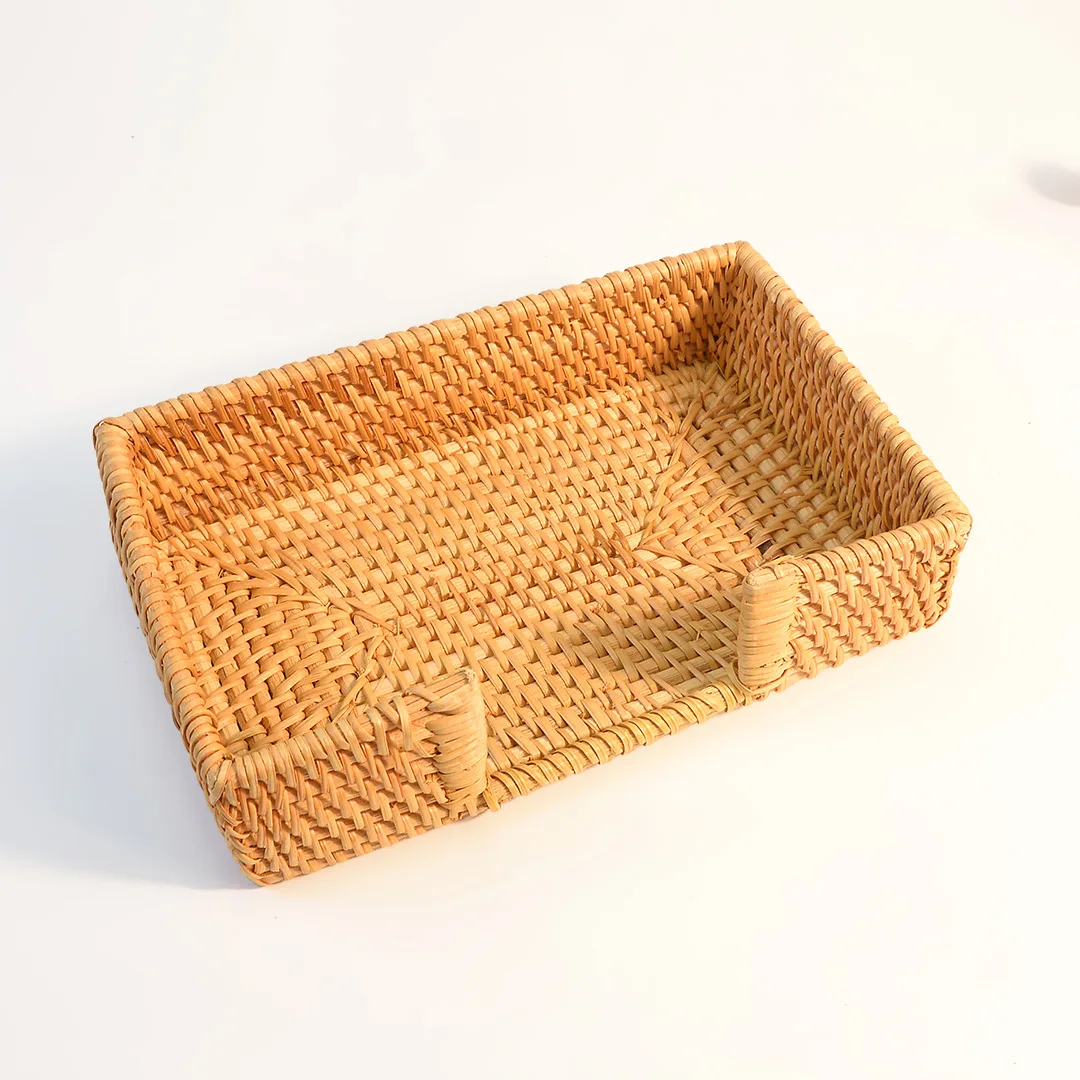 

Household Storage Baskets, Nordic Rattan Tissue Box, Vintage, Creative, Square, Desktop Storage Tray