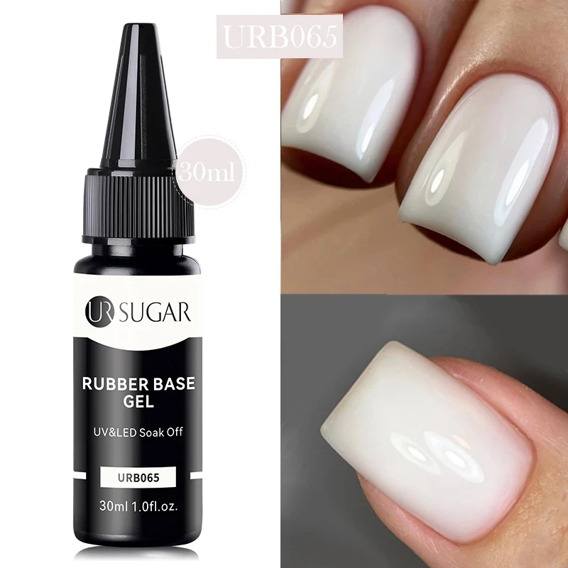 UR SUGAR 30ml Milky Jelly White Pink Nude Rubber Base Gel No Wipe Top Coat Refill Package Big Volume UV Gel Soak Off Manicure