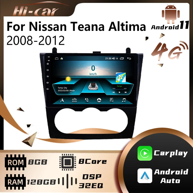 

Автомагнитола 2 Din, Android, для Nissan Teana Altima 2008-2012, Wi-Fi, GPS, FM-навигация, стерео, мультимедийный проигрыватель с 4G, аудио