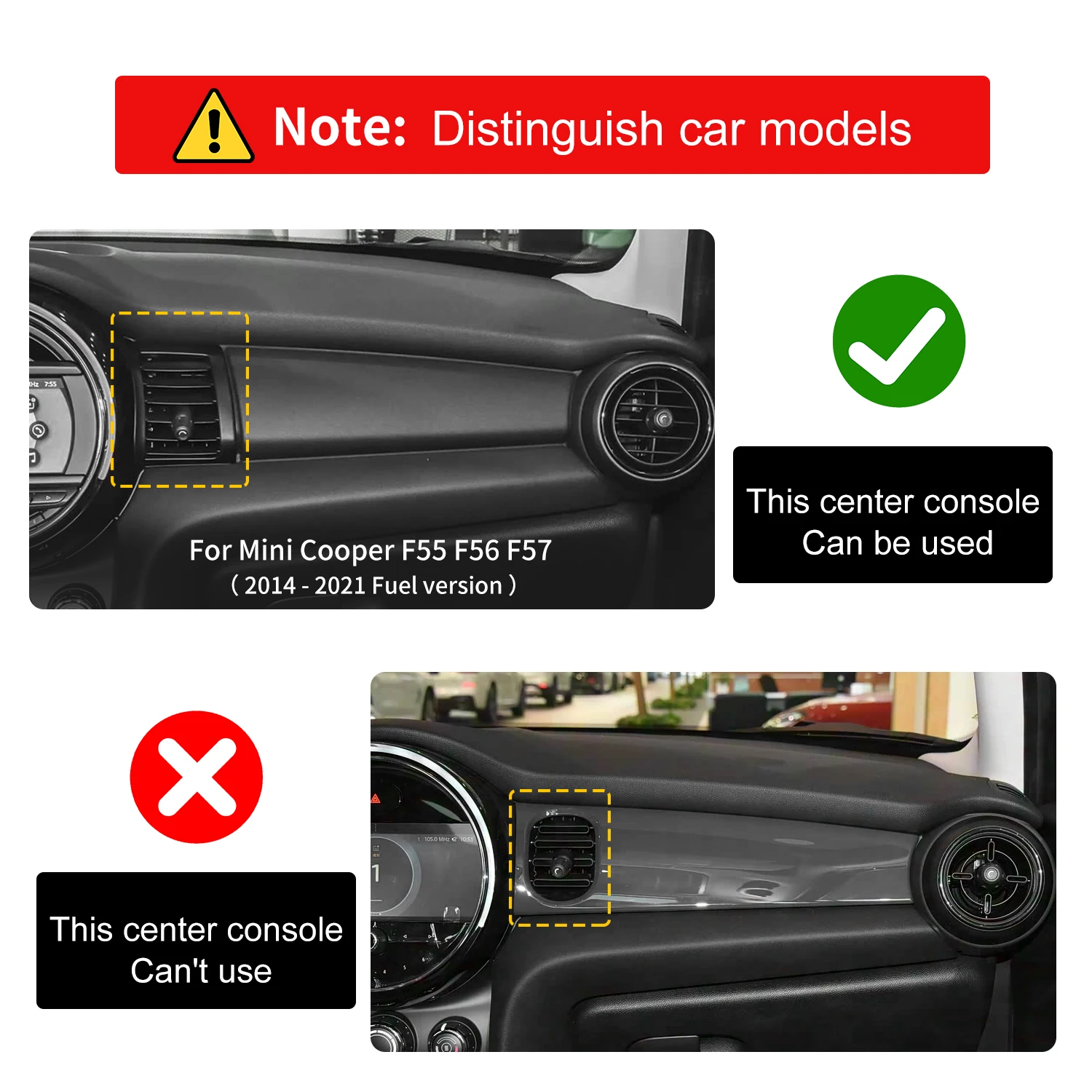 Car Dashboard Decorative Shell ABS Leather For Mini Cooper F55 F56 F57 2014-2021 Center Console Decorative Shell Car Accessories view 2