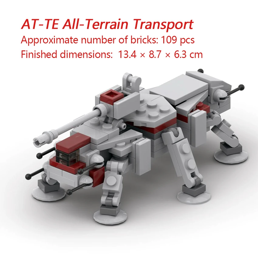 

MOC Building Blocks Sci-Fi Movie AT-TE All-Terrain Tactical Enforcement Walker Planetary Battle Children's Assembly Toy Model