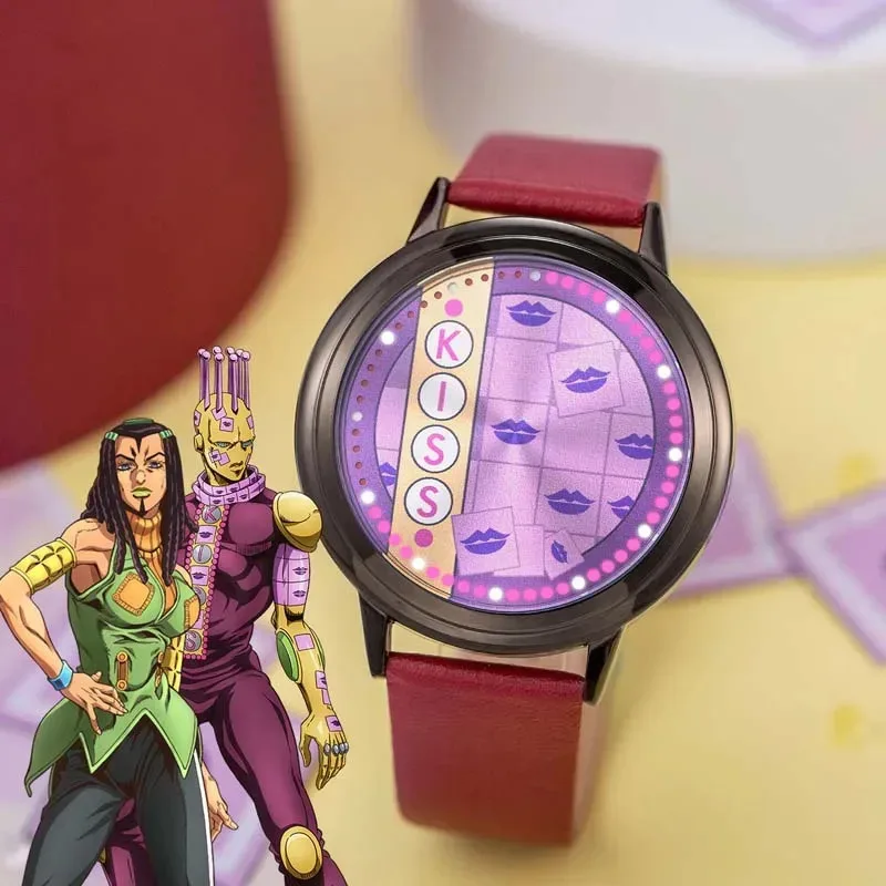 Jam Tangan LED Anime DY20 JoJo's Bizarre Adventure Stone Ocean Kujo Jotaro Manga Role Action Figure Jolyne Cujoh Gift25