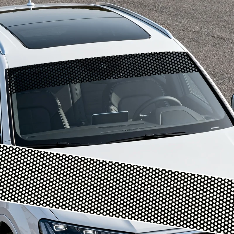 1 Rolle Auto-Windschutzscheiben-Sonnenschutzfolie Selbstklebende Sonnenschutz-Netzfolie Fahrzeug-Privatsphärenfolie Auto-Außenzubehör
