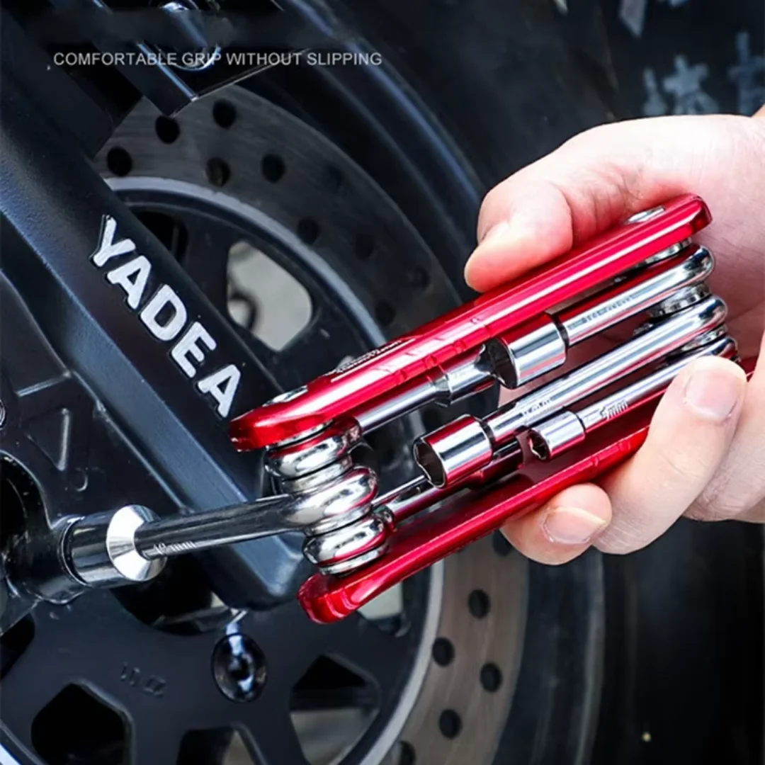 6 in 1 Folding Nut Driver Set Imperial/Metric,Hex Nut Driver Set,Motor Folding Socket Wrench,Steel Shank Portable Premium Handle