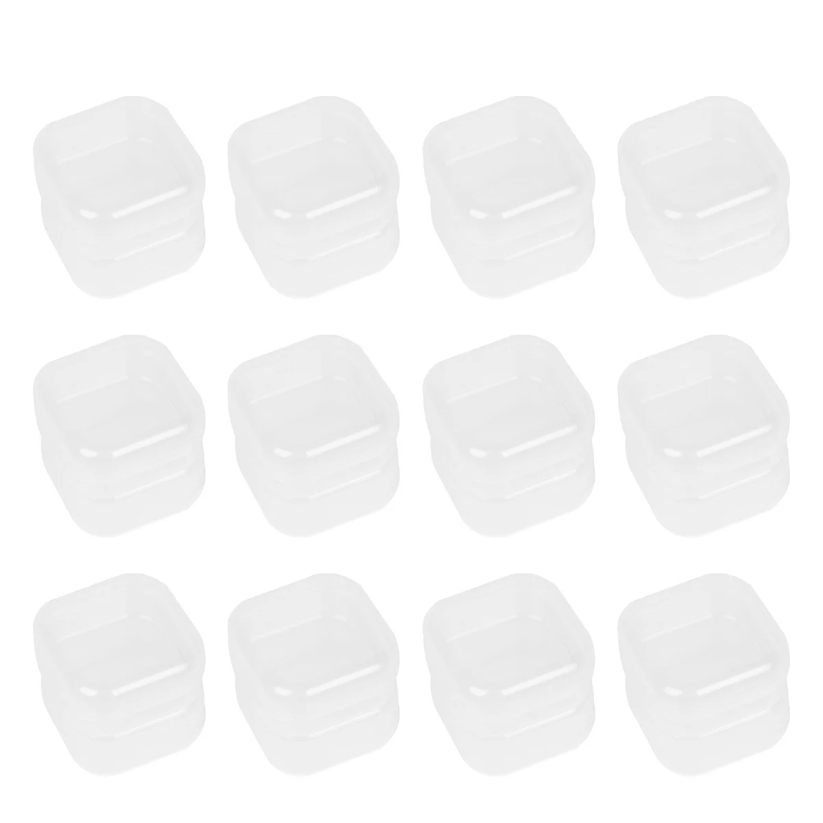 

20Pcs Plastic Storage Box Transparent Organizer Portable Desktop Case for Jewelry Earrings Rings Office Home School Small Item