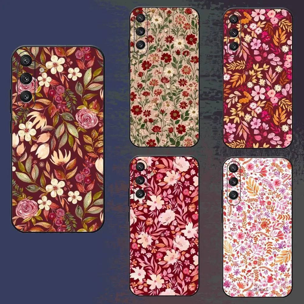 

Free And Colorful Flower Stamens Phone Case For Samsung Galaxy A73,A72,A71,A70,A52,A51 Others Soft Black Cover