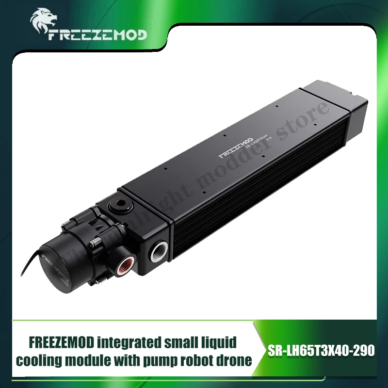 FREEZEMOD Small Watercooler AIO Pump Radiator Module, Liquid Cooling for Robot UAV SR-LH65T3X40-290