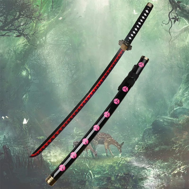 Katanas de Madeira para Cosplay de Anime de 80cm, Props de Espada Samurai Roronoa Zoro Kitetsu Yama Enma