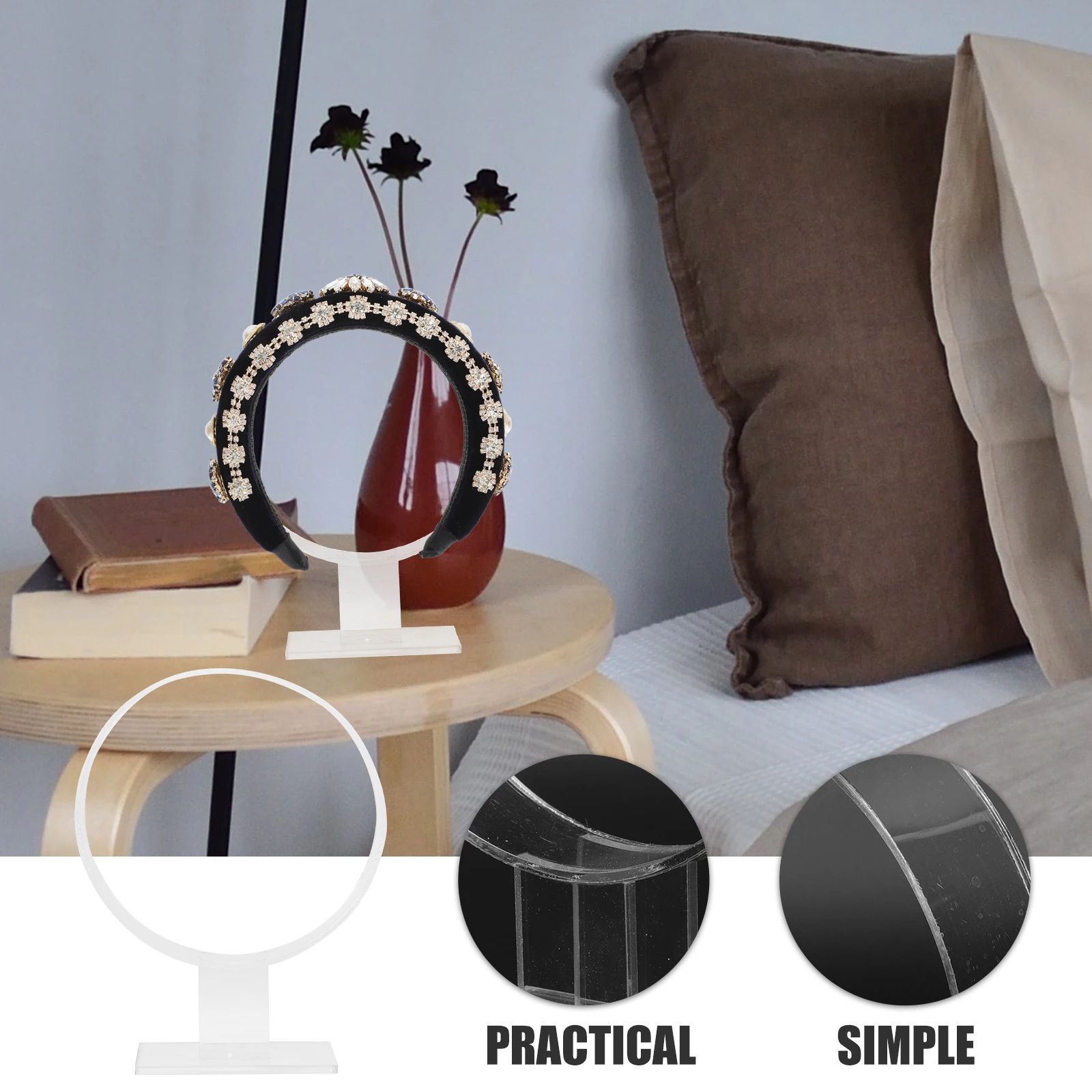 

1Pc Headband Display Stand Acrylic Hairband Holder Clear Jewelry Rack ganizer For Women Accessories Shelf Decor