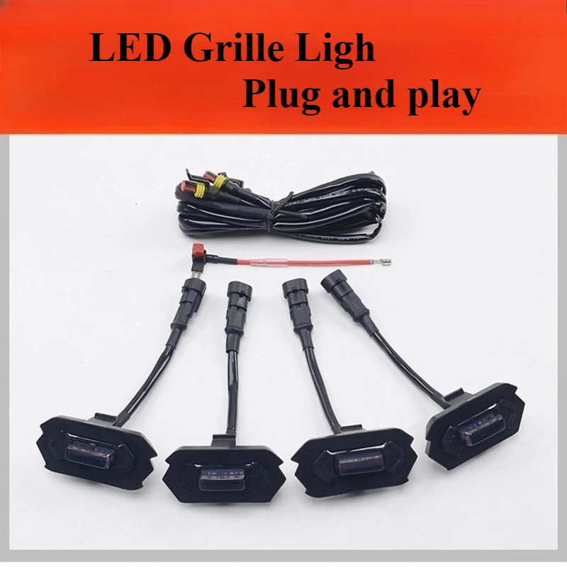 LED Grille Light Yellow Amber Lights for TOYOTA HILUX FORTUNER Grill Light Fog Lamp Signal Lamp for HILUX Modified Parts