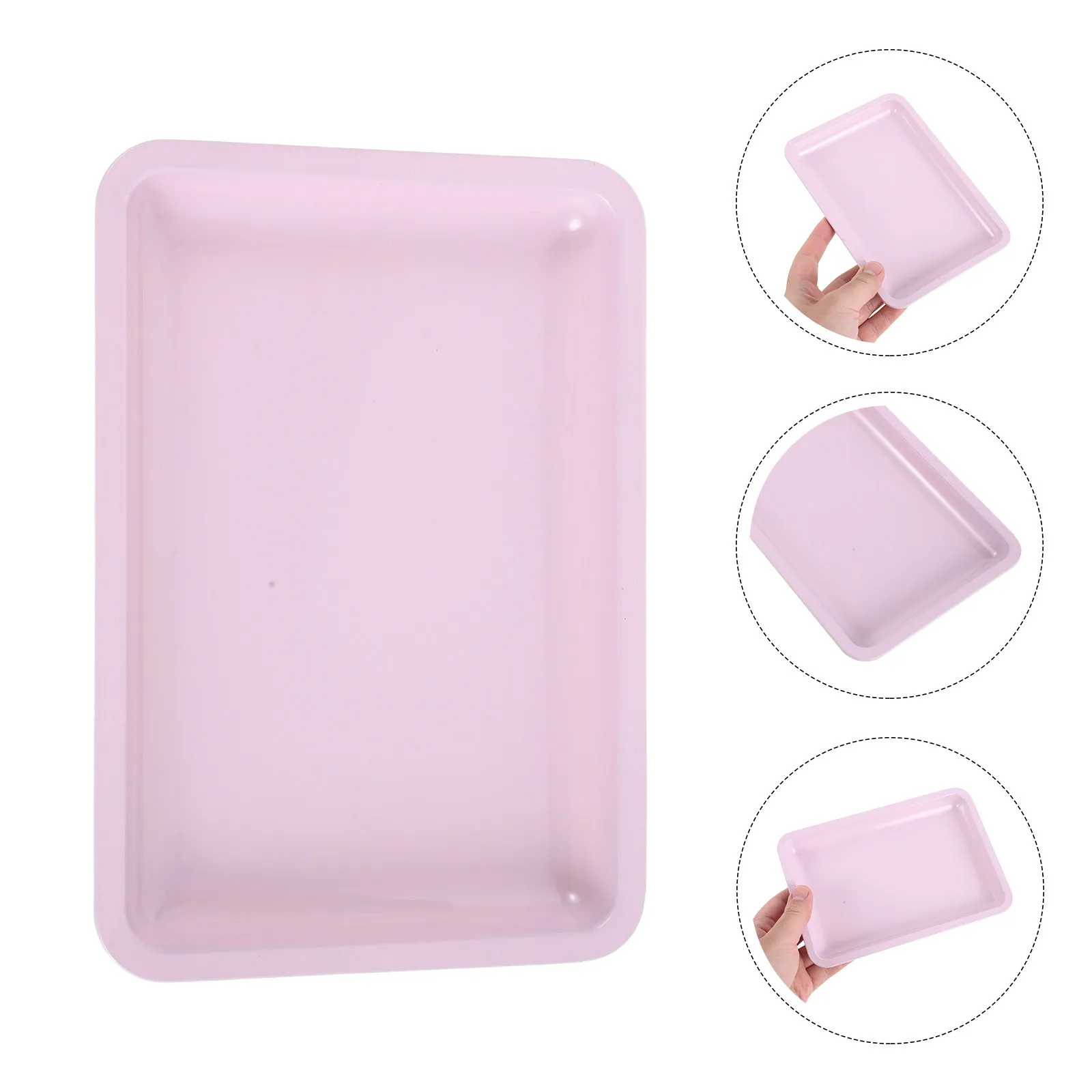 

4Pcs Metal Nail Accessories Tray Stainless Steel Wear-Resistant Organizer for Nail Art Tools Desktop Vanity Space Saving