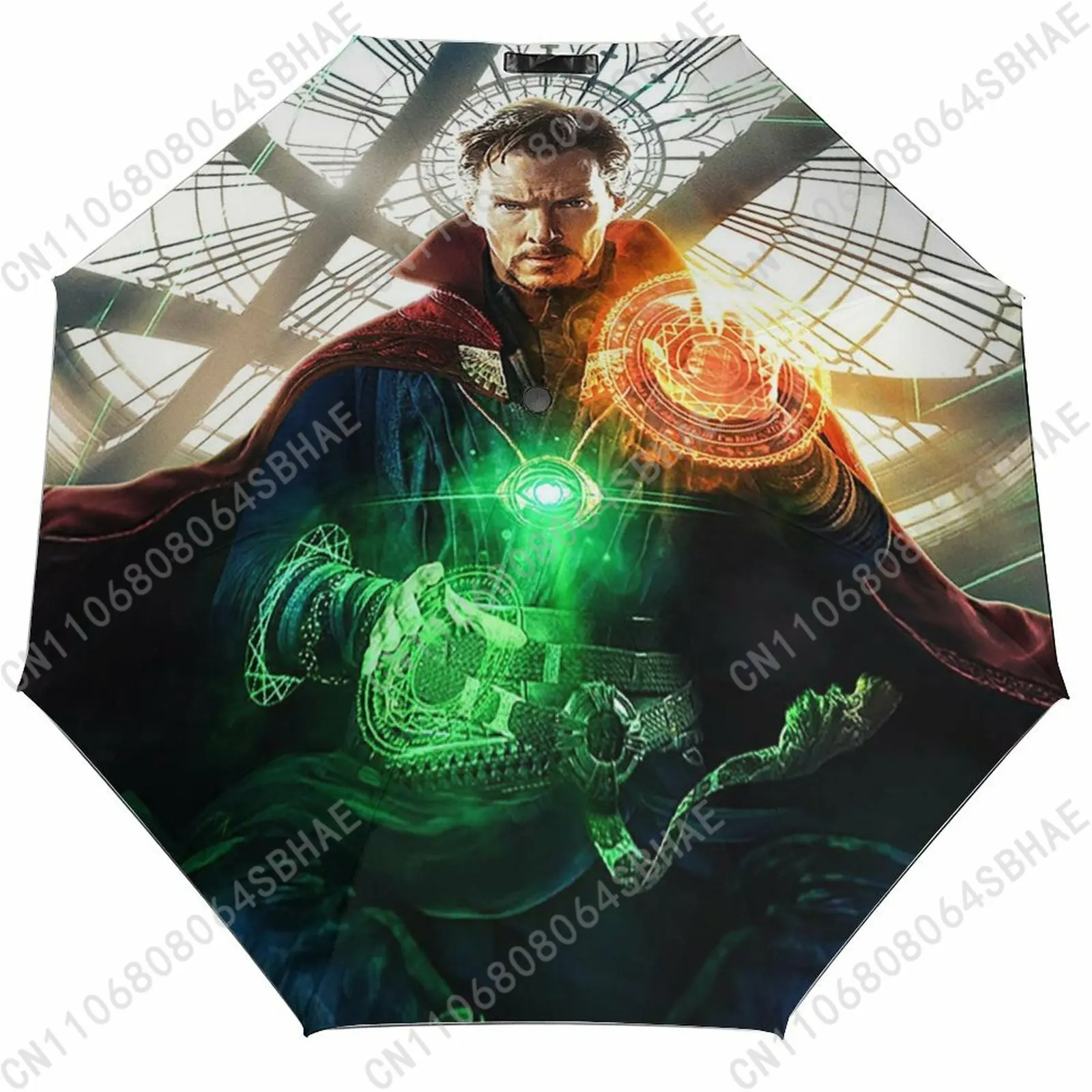 

Marvel Doctor Strange Automatic Foldable Umbrella One Button Umbrella with Black Coating Umbrella with Matching Pouch Cosplay