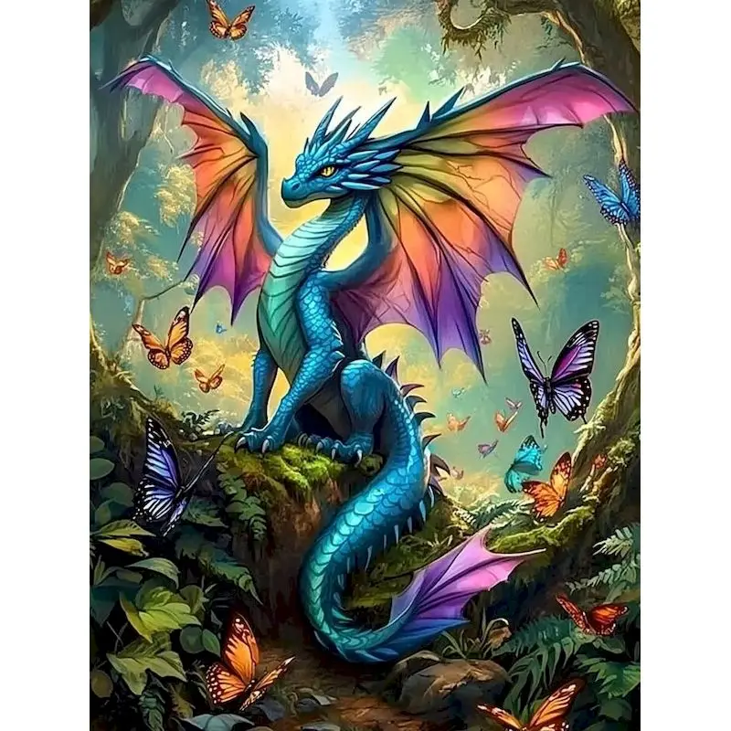 

GATYZTORY Oil Painting By Number Dragon Animal Kits For Adults Handpainted DIY Picture By Number Hand On Canvas Home Decoration