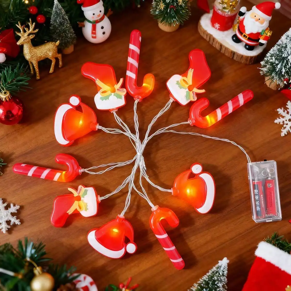 عيد الميلاد سلسلة أضواء عيد الميلاد قبعة الجوارب داخلي بطارية/Usb تعمل مصباح معلق للمنزل ديكور عيد الميلاد مهرجان ضوء 610
