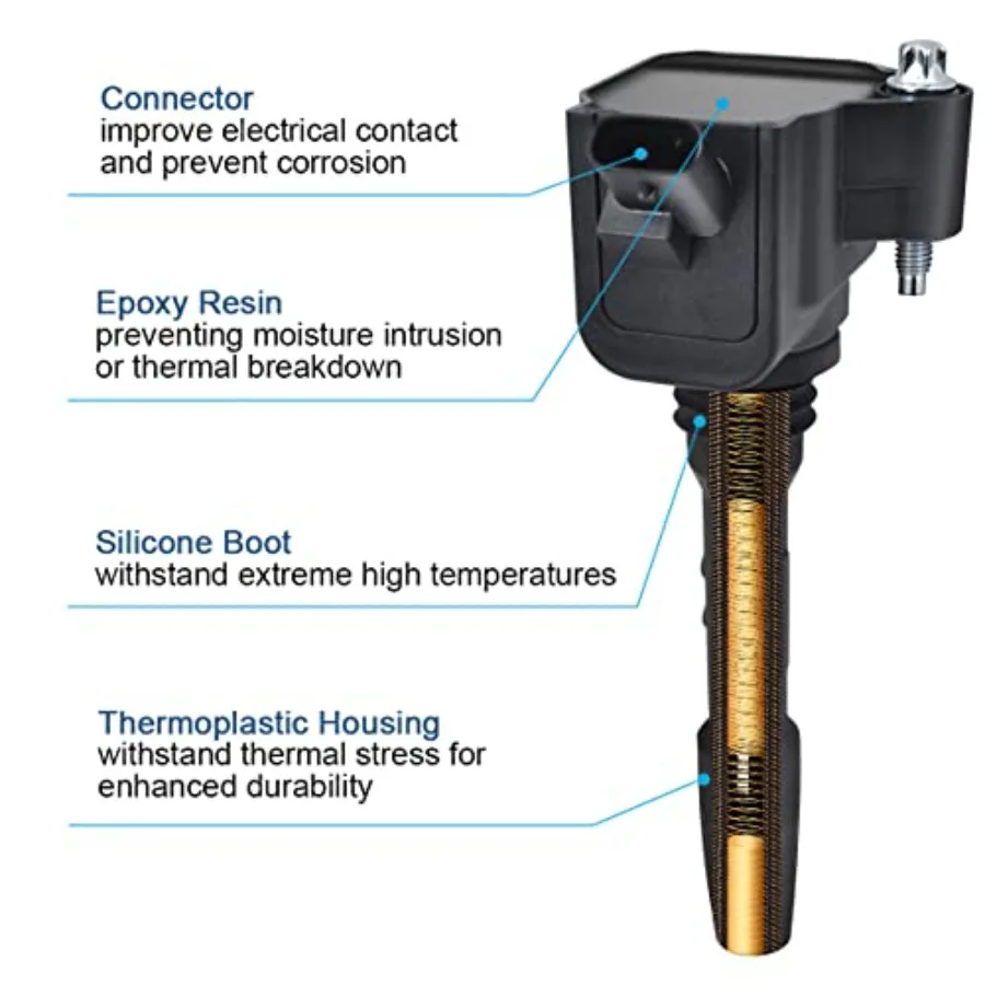 مجموعة من 6 ملفات تشغيل محرك السيارات متوافقة مع BMW 340I 430I 540I 640I 740I M240I X4 3.0L L6 بديلة لـ UF750 12138643360 77 #3