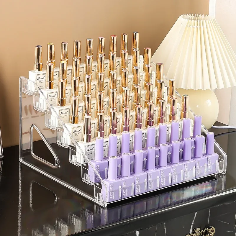 2/3/4/5/6/7 Layers Acrylic Nail Polish Display Organizer Gel Shelf Quick Install Cosmetic Rack Jewelry Stand Manicure Storage