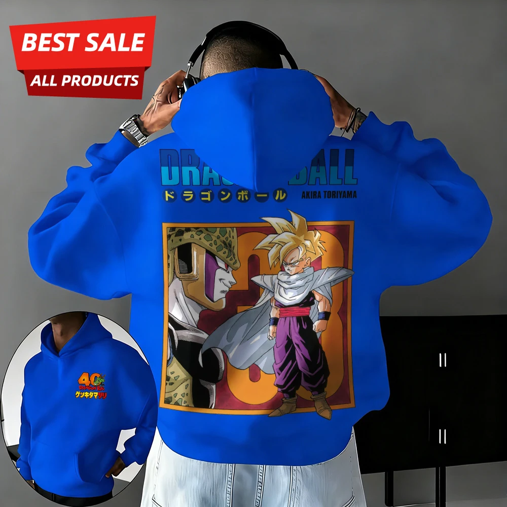 

Новая толстовка унисекс из 100% хлопка с принтом аниме «Дракон Ball», к 40-летию, коллекция Осень/Зима 2026, с принтом «Супер Сайян», увеличенный размер, уличный стиль