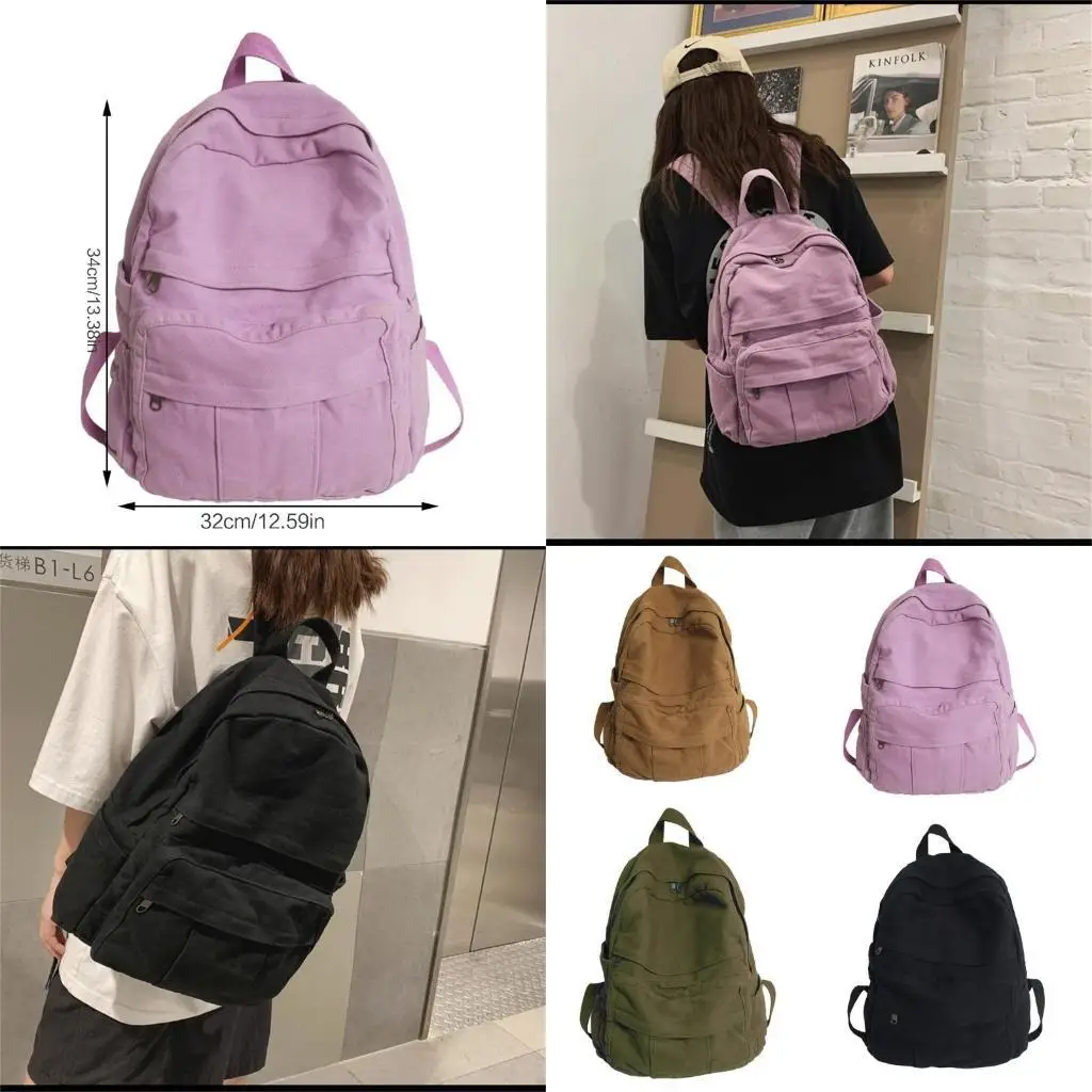 

D46D Canvas Radkpack School Bookbag Bagb Bag Fashion Train