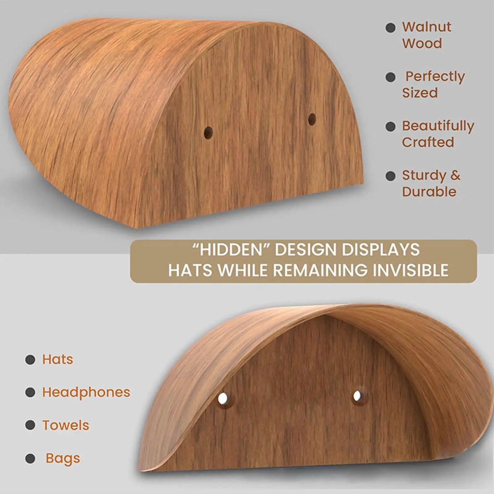 

Настенный органайзер для шляп, деревянная вешалка для хранения головных уборов, для дома, прихожей, спальни, гардеробной, гаража, дверного проема, автофургона