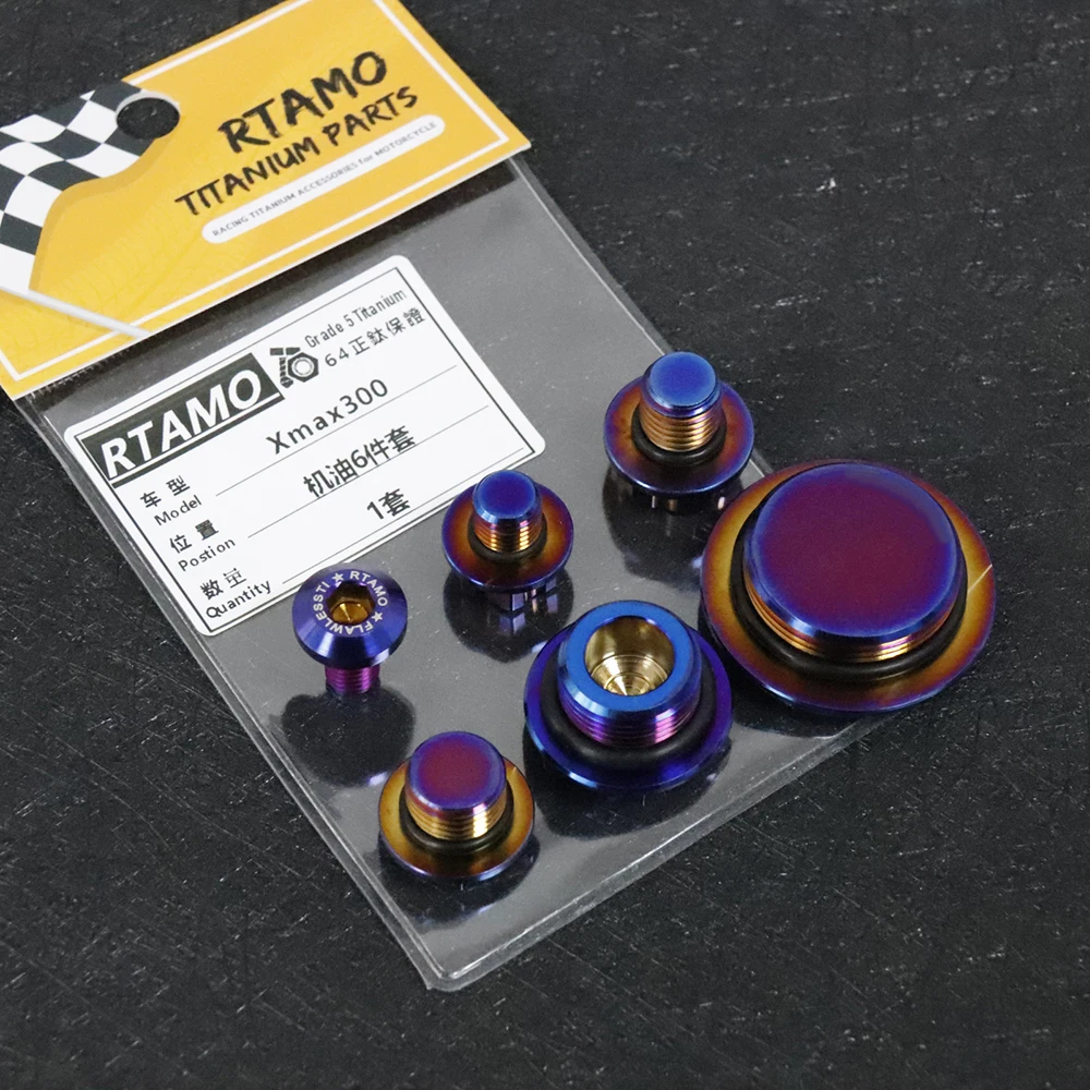 RTAMO Набор титановых болтов, болт шестерни моторного масла, подходит для Yamaha Xmax300