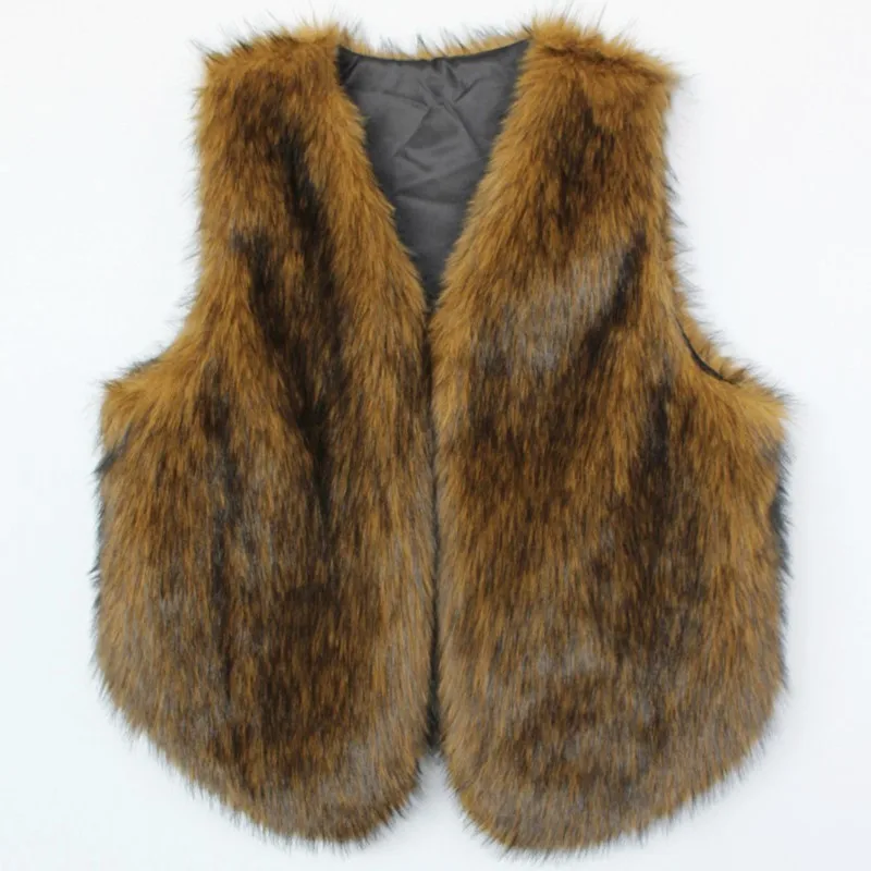 Sleeveless Fur Fluffy Long Coats Outwear Retro Womens Faux Fur V-neck Vest 2025 Winter Thicken Warm Loose Size Waistcoat Jackets