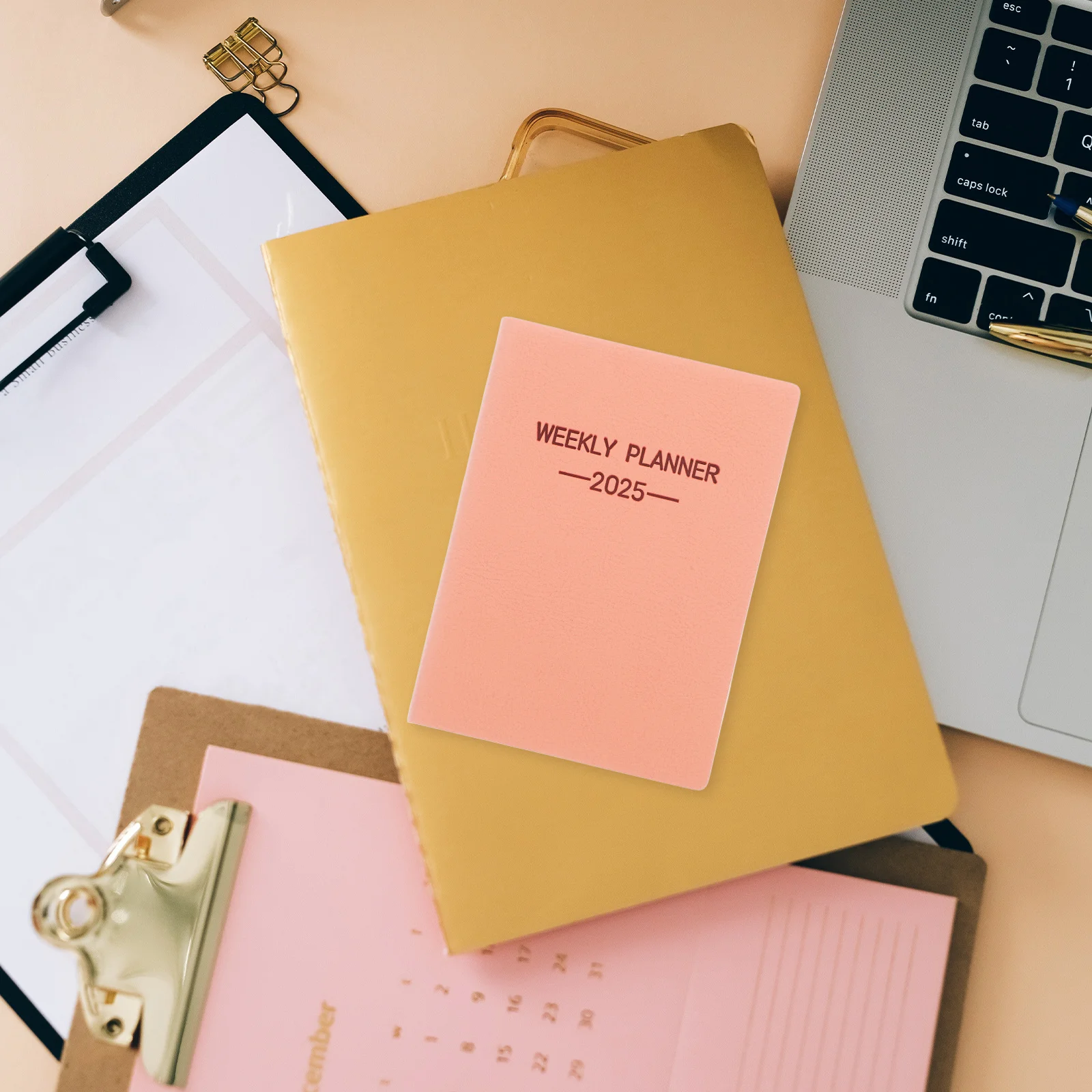 

2025 Mini Pocket Planner Calendar Book Ideal Monthly Pink Hardcover Planners Grid