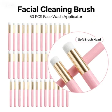 50Pcs Soft Eyelash Extension Cleaning Brush Lash Shampoo Eyebrow Nose Exfoliating Cleansing Makeup Remover Beauty Care Supplies