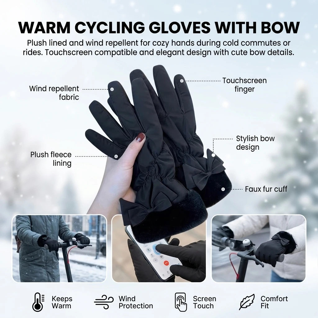 Winter Cycling Commute Gear - Nylon Cycling Gloves for Winter Commuting