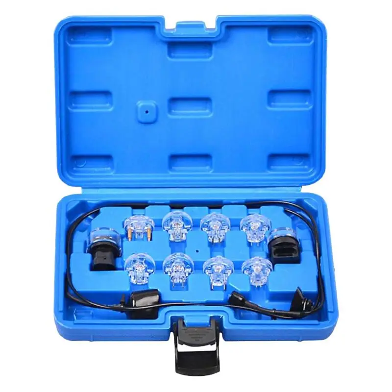 【Ship Within 11PCS Noid Light Test Kit Fuel Injector Tester Tool Noid Light Set Fuel Light Fuel Injector Tester Kit Black