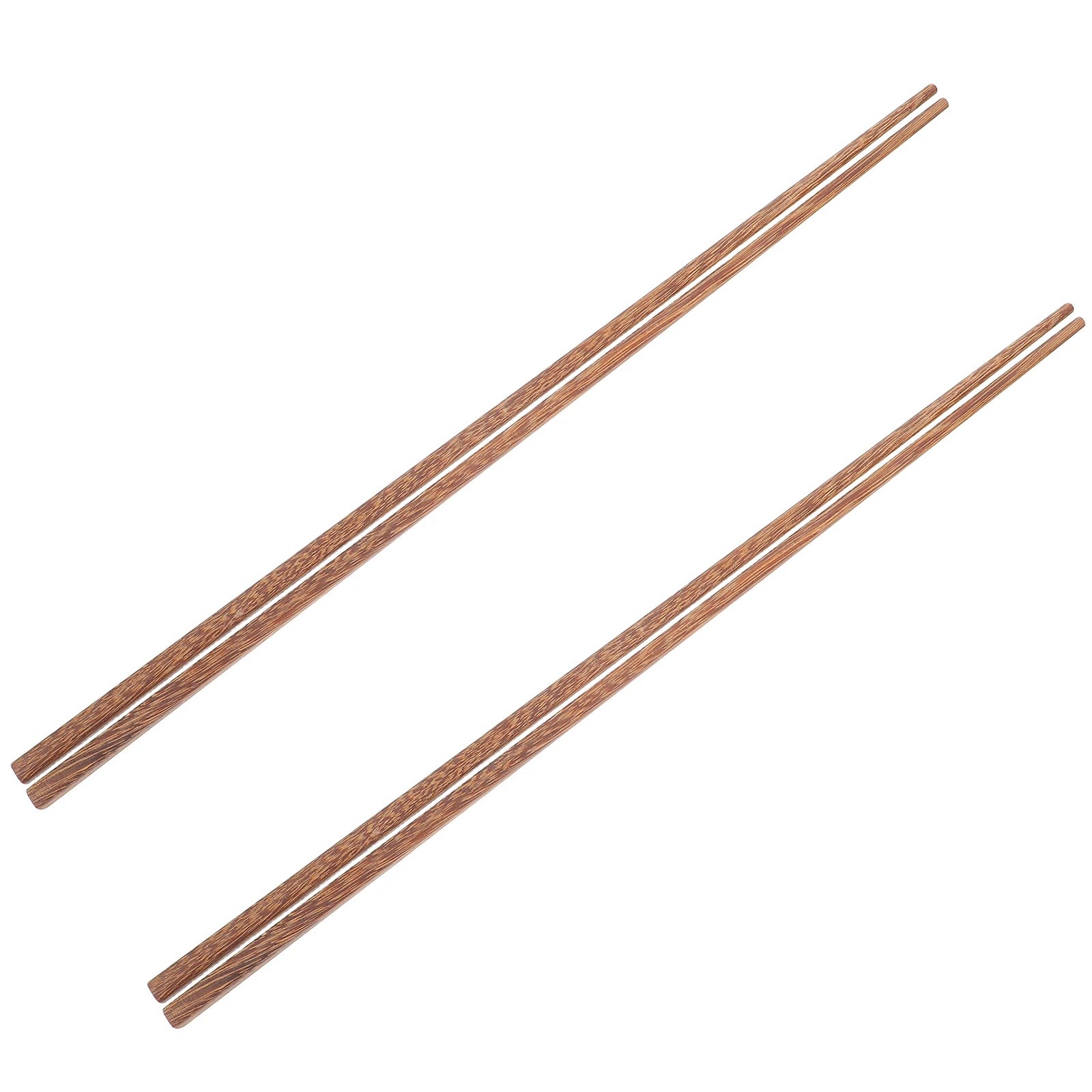 

2 Pairs Long-handled Wood Chopsticks Heat Resistant Reusable Chinese Cooking Utensil Soup Pot Hot Wooden Frying Non-slip Noodle