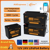 New Jsdsolar 12V 24V LiFePO4 Battery 100Ah 200Ah Bluetooth Solar Lithium Battery Pack 6000 Cycles with BMS for Home Solar System