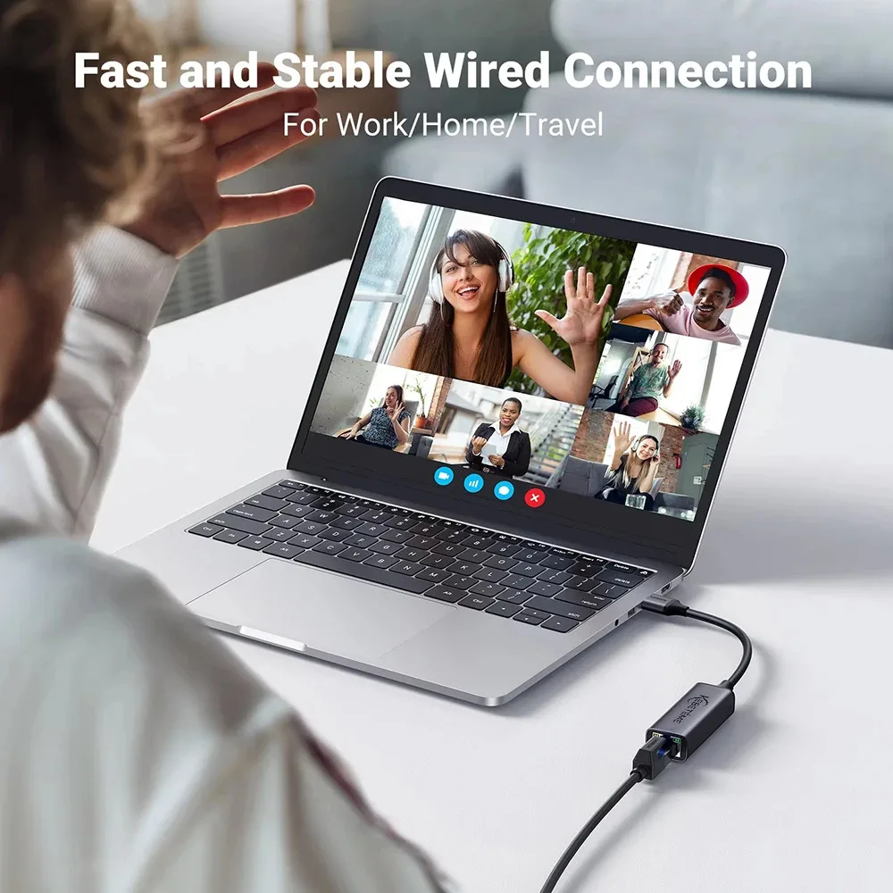 Kebidumei 10/100/1000Mbps USB Ethernet Adapter Type C USB 3.0 To Rj45 Network Card Lan Ethernet Adapter for PC Macbook Windows
