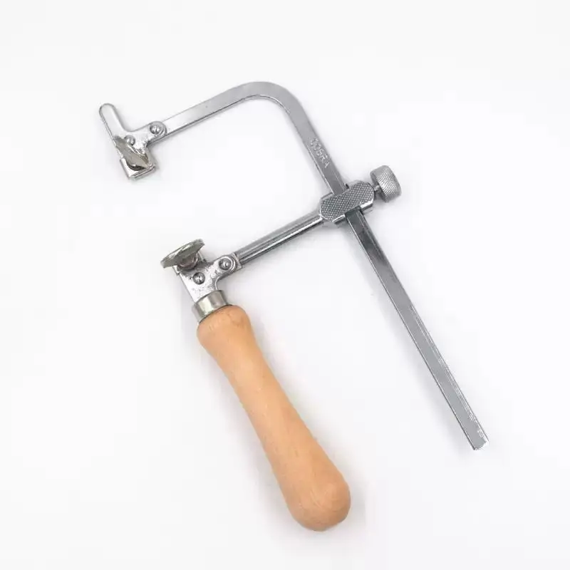 【CCA】Mini Coping Saw With Wooden Handle Extra Cutting Blades Adjustable Metal Frame DIY Craft Cutting Hand Tools