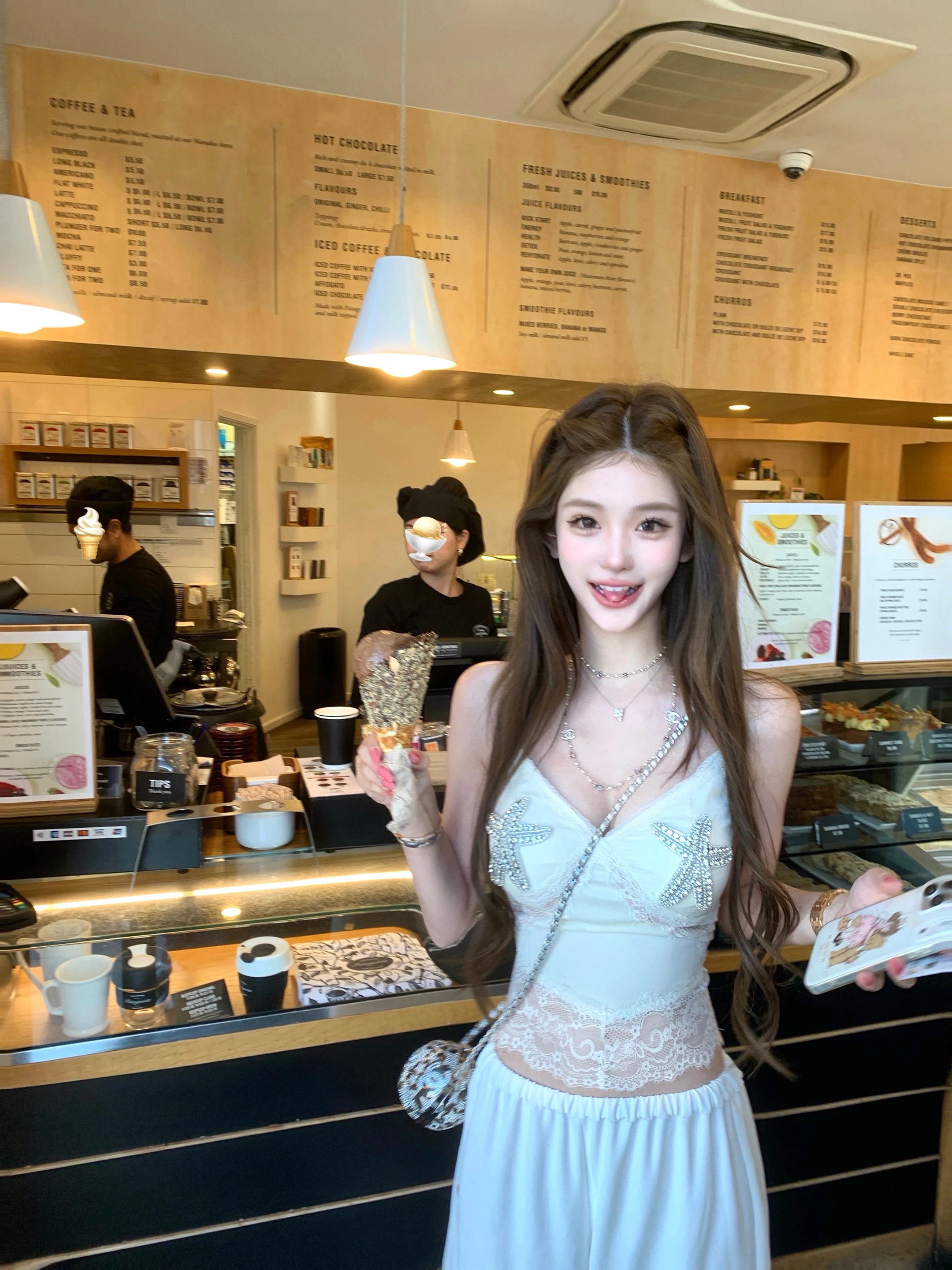 

Женский летний топ JMSHOP с V-образным вырезом, кружевной отделкой и стразами, повседневная одежда, коллекция Stealing Heart Angel