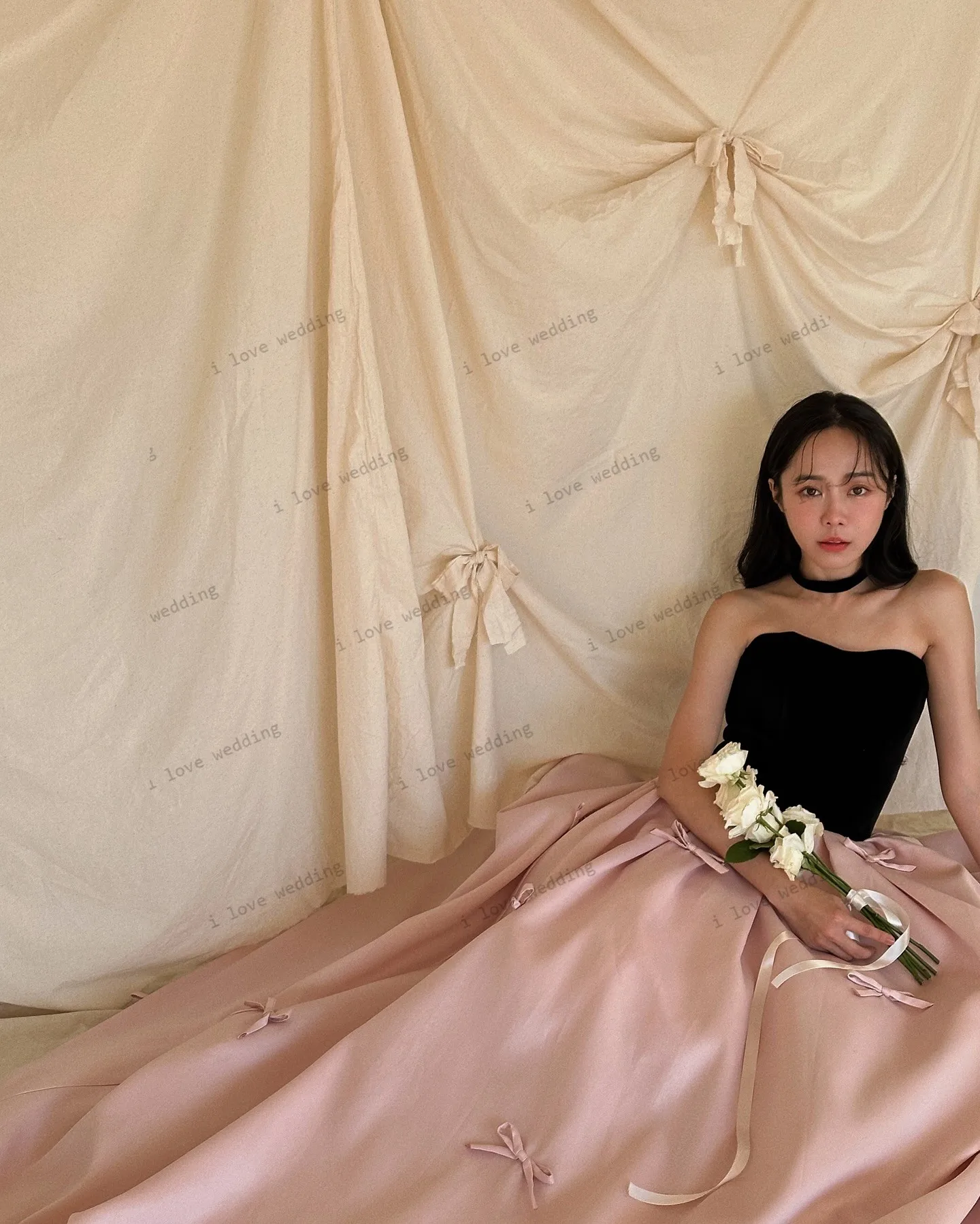 Long Prom Dress 2025 Wedding Party Dress Bow Satin Light Pink Strapless Elegant Korean Homecoming Dress Elegant A-Line Custom