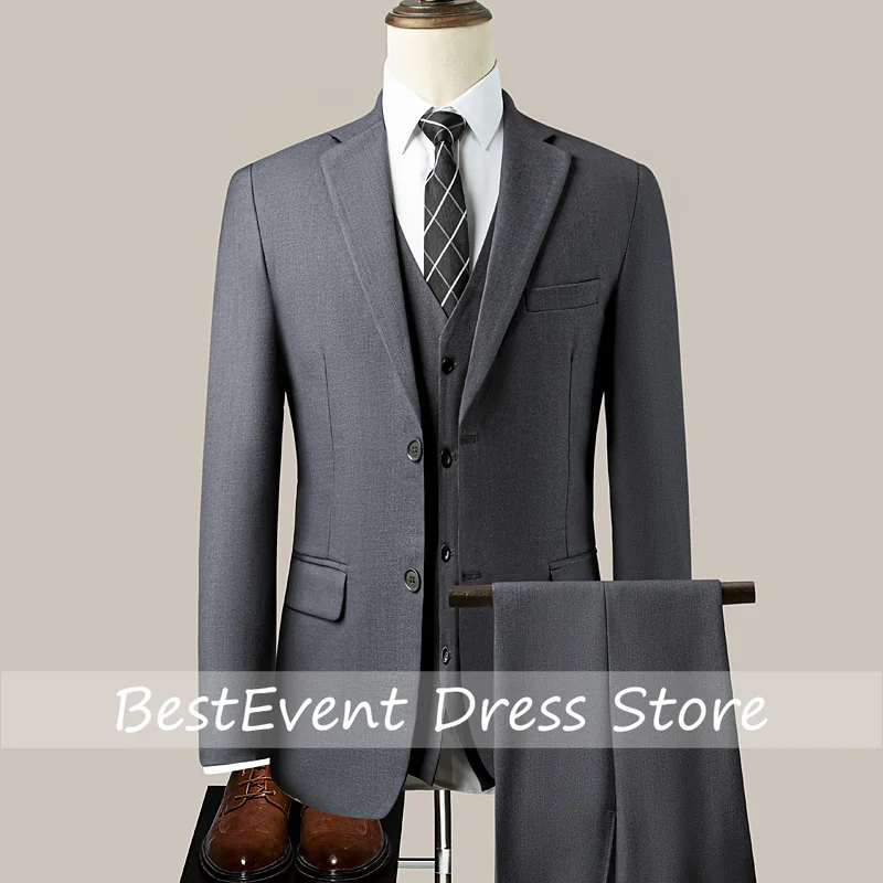 Newly Upgraded Fabric Men's Formal Wear Gentlemanly Demeanor Business Style Wedding Dress Formal Three-piece Suits Customized