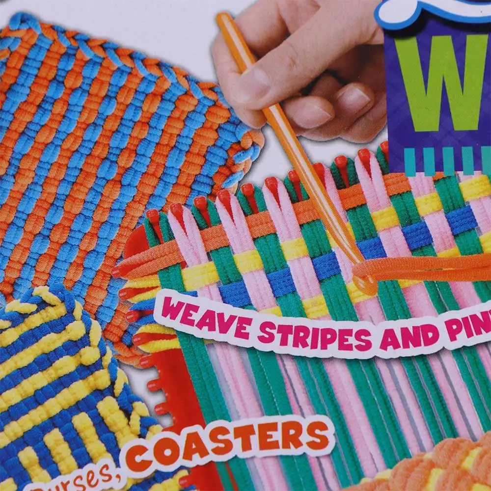

Handcraft Pot Holder Loom Knitting Kits Knitting Loom Frame Potholder Loops Crafts Kit Colorful Crafting Kit
