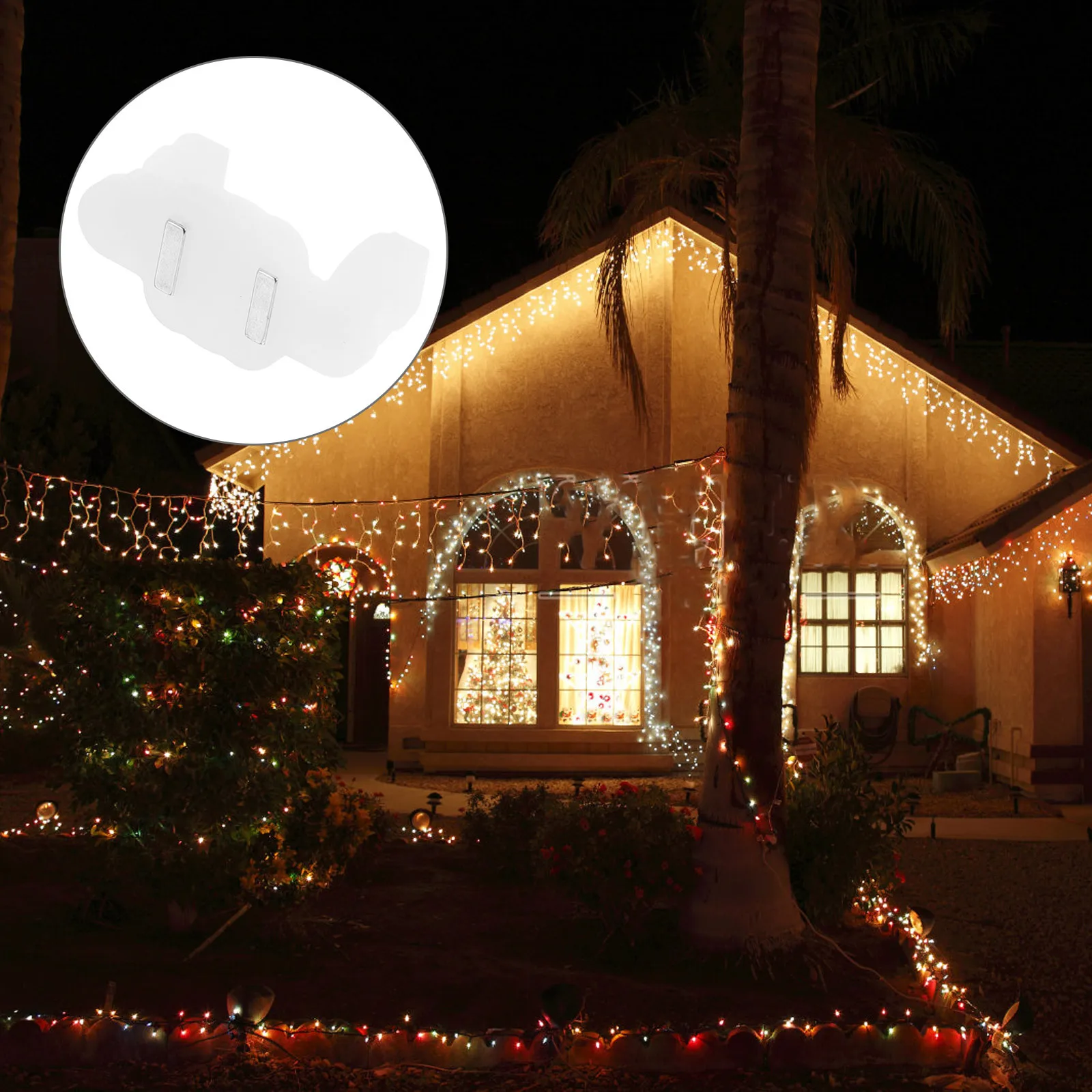 

4Pcs Magnetic Christmas Light Clips Outdoor Hang Hooks Gutter Hangers Silicone Weather Resistant Adjustable Length