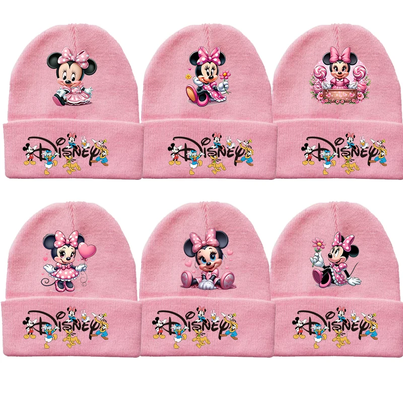 Minnie Mouse Winter Hats for Women Men Beanies Knitted Solid Hat Girls Autumn Female Beanie Caps Warmer Bonnet Ladies Casual Cap