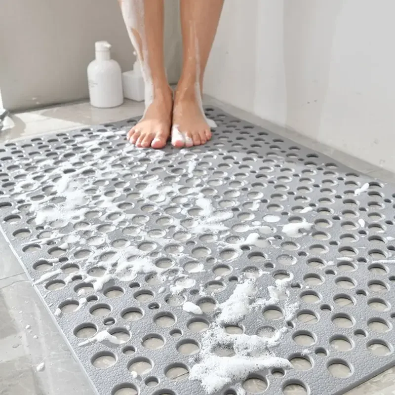 Non-Slip Porous Shower Mat, Extra Large Bath Mat, Strong Suction, Anti-Mold, TPE Pad, Kitchen Bathtub, 1Pc